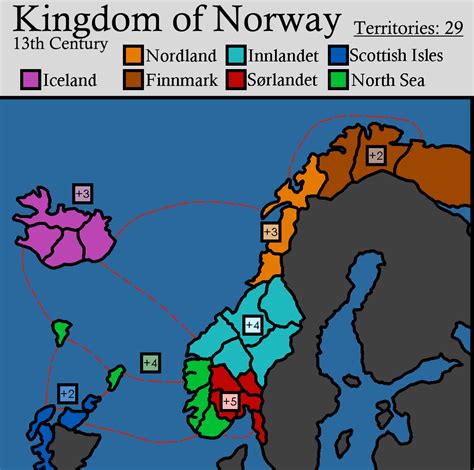 My Custom Kingdom of Norway map [29 Territories] : r/Risk