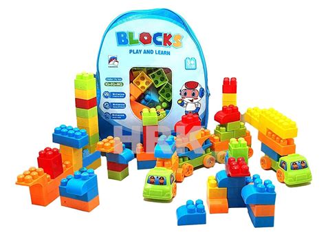 Buy Rajja Building Blocks for Kids with Wheel, 100 Pcs Bag Packing ...