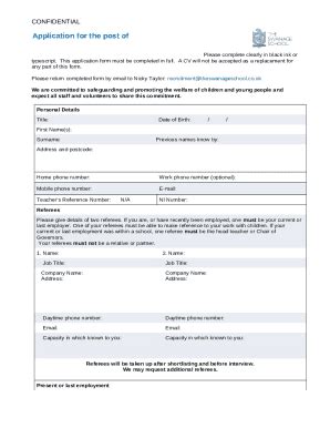 CONFIDENTIAL APPLICATION FOR APPOINTMENT TO ... Doc Template | pdfFiller