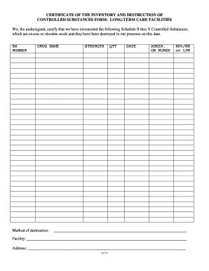 Fillable Online mn CERTIFICATE OF THE INVENTORY AND DESTRUCTION OF - mn ...