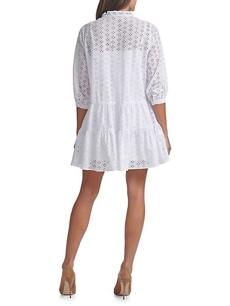 Eyelet Tiered Mini Dress