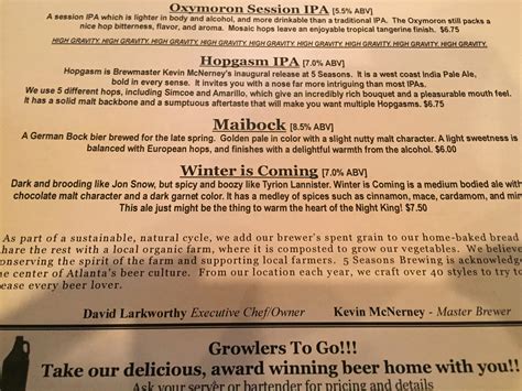 [NO SPOILERS] Found this at 5 Seasons Brewing Co in Atlanta, GA. Winter ...