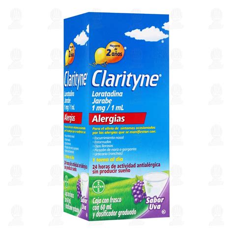 Clarityne Alivio de Alergias y Congestión Nasal Jarabe 1mg/1ml Sabor ...