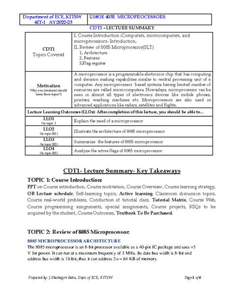MP CDT1 Summary Unit1 4IT1 JSB - 4IT-1 AY:2022- CDT1 - LECTURE SUMMARY ...