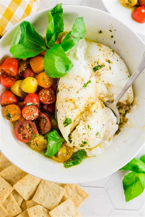 Marinated Tomato and Burrata Appetizer - A Dash of Megnut