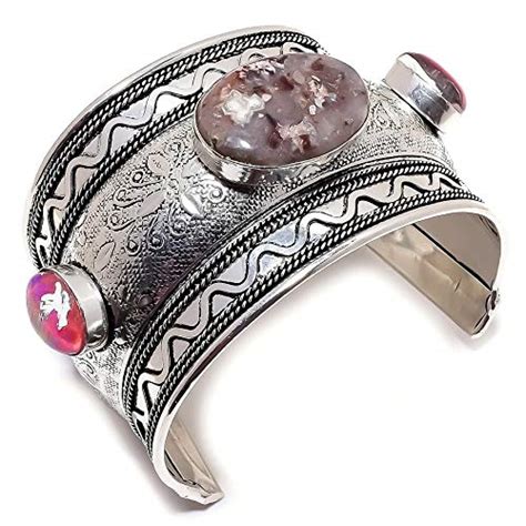 Buy Ishani Impex Unisex Cuff Laguna Lace Agte Gemstone Handmade 925 ...