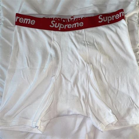 Hanes X Supreme white boxer briefs Size Large Brand... - Depop