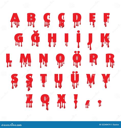 Dripping Blood Fonts Alphabet Stock Illustration - Illustration of ...
