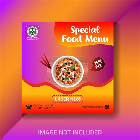 Restaurant and food menu social media post design template | Premium Vector