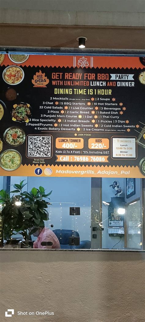 Menu at Mad Over Grills, Surat, Green City Road