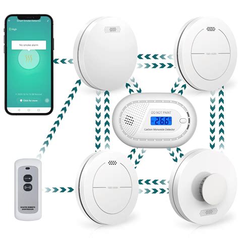 Safeliveo Wireless Interlinked Wifi Smoke Alarm Heat Alarm - Keystone 4
