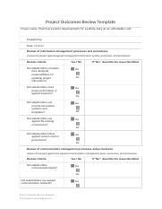 Image result for Project Outcomes Template