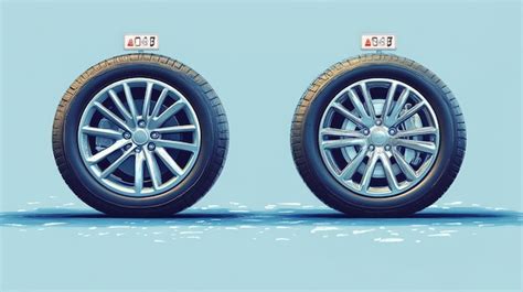 Realistic style comparison of electric vehicle ev tires vs petrol ...