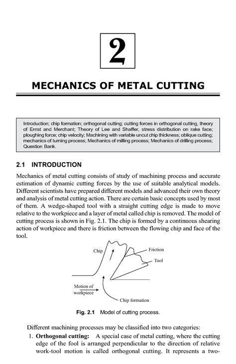 54 Sample Chapter - Lecture notes 1-5 - MECHANICS OF METAL CUTTING 2 2 ...