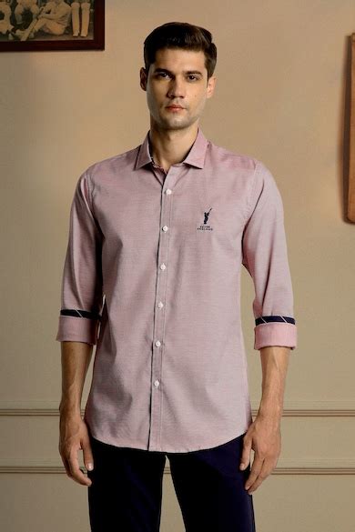 Buy Men Pink Slim Fit Stripe Full Sleeves Casual Shirt Online ...