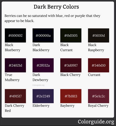40 Types of Berry Color - Colorguide.org