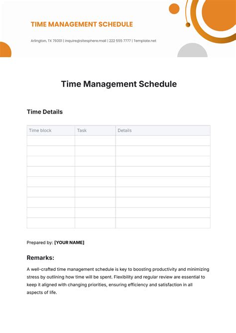 Image result for Time Management Plan Example