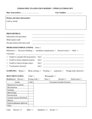 Fillable Online endoscopic examination report: upper gi endoscopy Fax ...