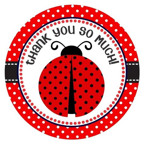 Ladybug Thank You Sticker Labels for Girl Birthday India | Ubuy