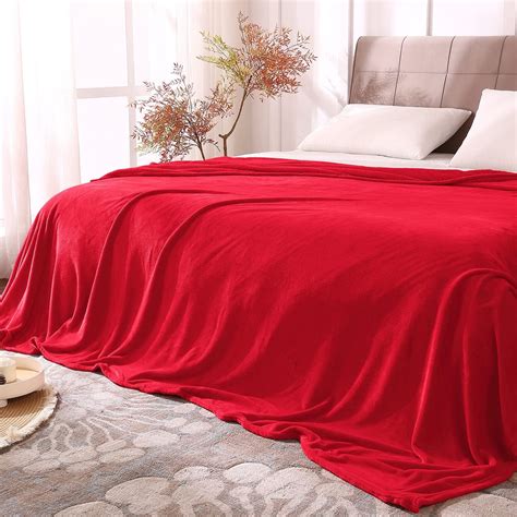 Amazon.com: BEDELITE Fleece Blankets King Size Red Throw Blankets for ...