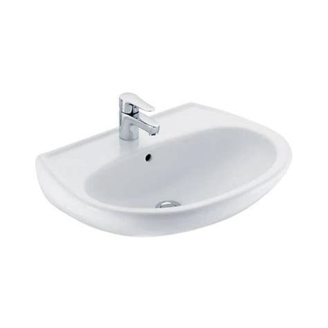 kohler K-8703IN-1WH-0 540mm wall mount basin with single faucet hole i ...