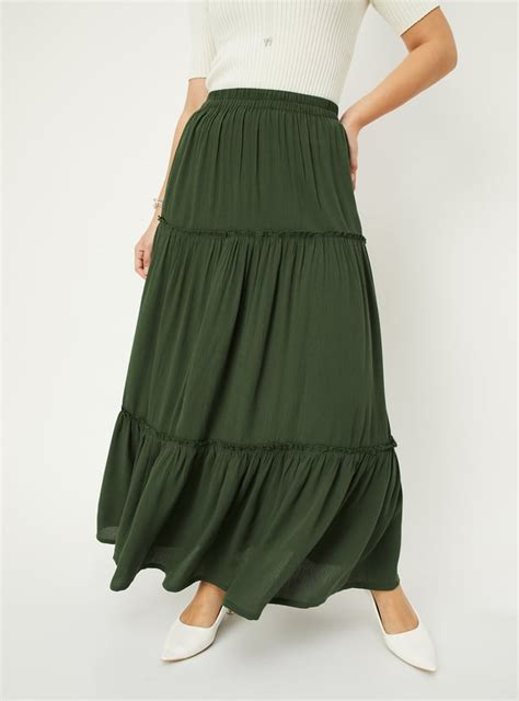 Buy Women Textured Tiered Long Skirt Online at just Rs. 999.0 ...