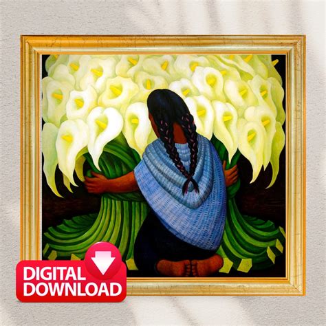 The FLOWER SELLER 1941 Printable by Diego Rivera, Famous Mexican Art ...