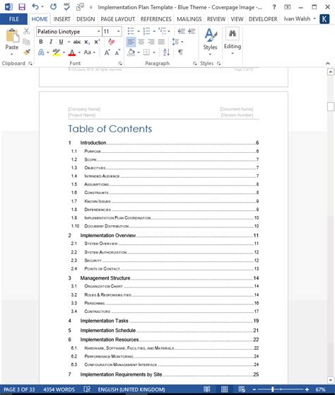 Image result for Implementation Plan Template Example