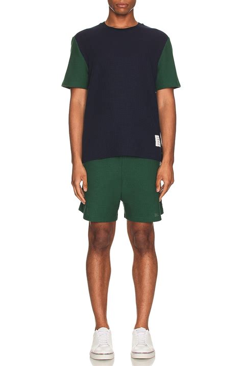 Thom Browne Fun Mix Tee in Green & Navy | FWRD