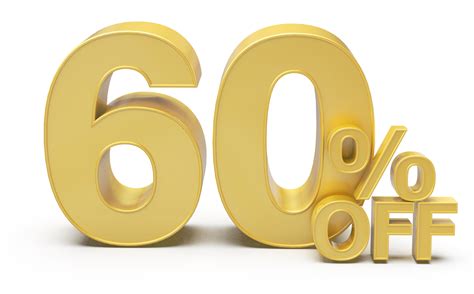sale number 60 percent off golden 11288268 PNG