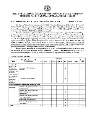 Fillable Online vcsg uttarakhand university of horticulture & forestry ...