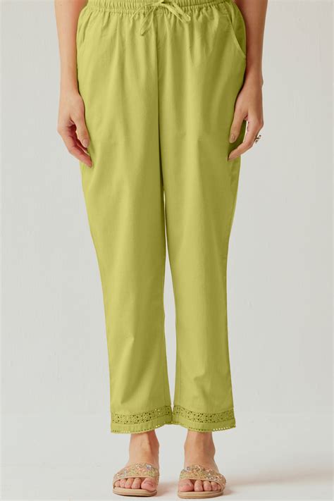 Surplus: Roza Maria Green Narrow Pants – Farida Gupta India
