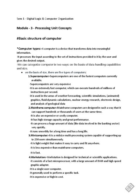 Computer Organization Module 3,4,5 - Sem 1 - Digital Logic & Computer ...