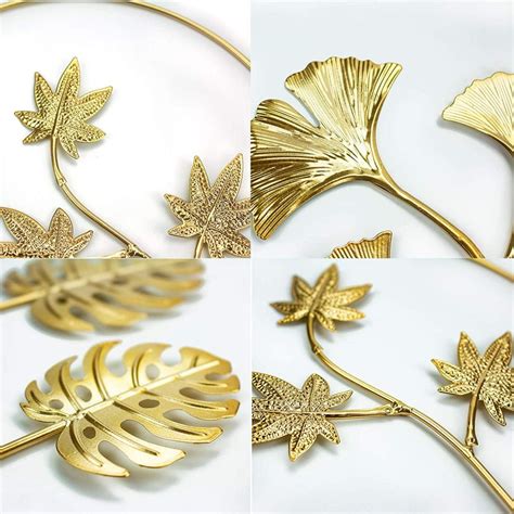Buy Gold Wall Decor, Golden Maple Leaves Metal Wall Decor with Frame ...