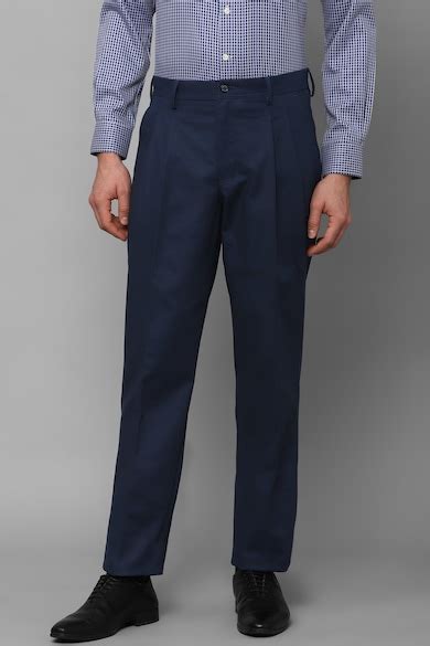 Buy Men Navy Classic Fit Solid Pleated Formal Trousers Online - 901151 ...