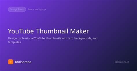 YouTube Thumbnail Maker — Free Online Tool | ToolsArena