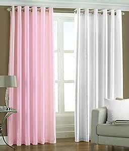 Obro 4 Piece Elegant Ringtop Plain Polyester Eyelet Door Curtains- 10 ...