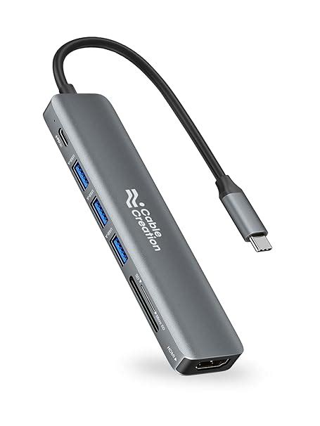 CableCreation 7-in-1 USB Type C Hub,Multiport USB-C Adapter Dongle ...