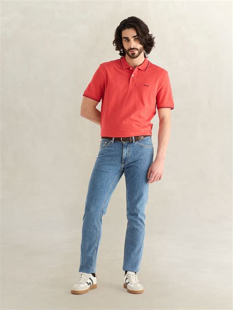 Shop GANT Mens Red Polo T-Shirt Online – Iconic India