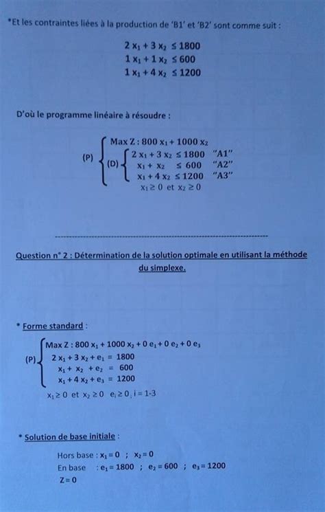 Image result for Methode Simplexe PDF