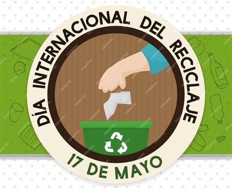 Premium Vector | Reminder round button with hand sorting trash for ...