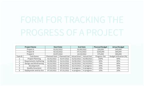 Image result for Project Tracking Form