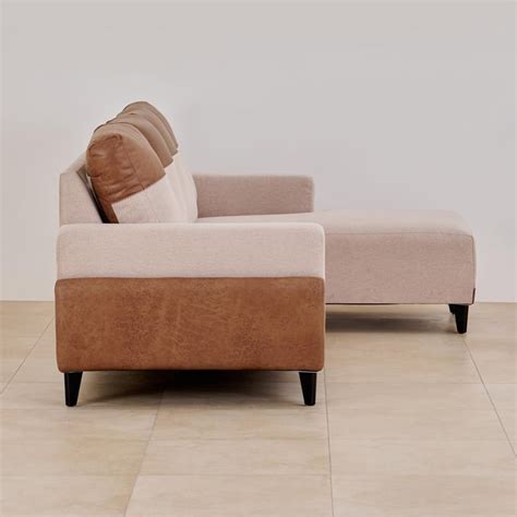 Buy Antonio Fabric 4-Seater Right Corner Sofa with Chaise - Beige from ...