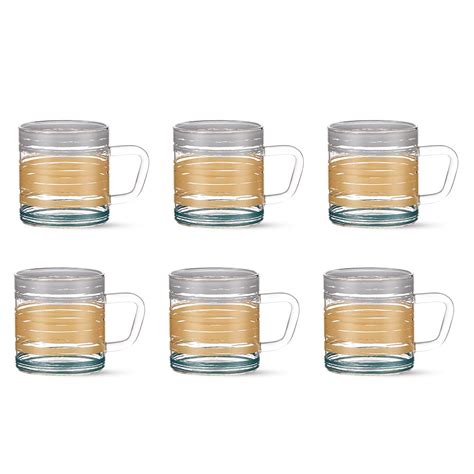 Buy Borosil Vision Glance Tea n Coffee Classic Mug Set of 6 Pcs 210 ml ...