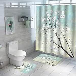 Urbane Home Shower Curtain & Bathmat Set | Non-Slip Bath mats for ...