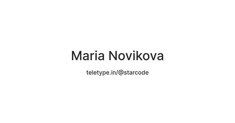 Maria Novikova — Teletype