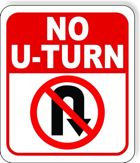 No U-turn Right Symbol Aluminum Composite Sign - Etsy | Signs, U turn ...