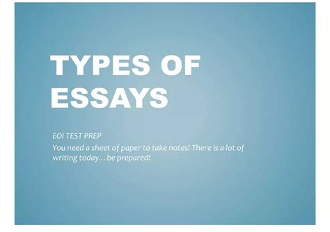 Types Of Essays | PDF