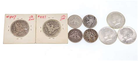 Lot - (9) Vintage, Antique Silver Coins