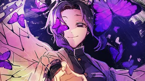 Shinobu Kocho de Kimetsu no Yaiba Anime Fondo de pantalla 4k ID:3716